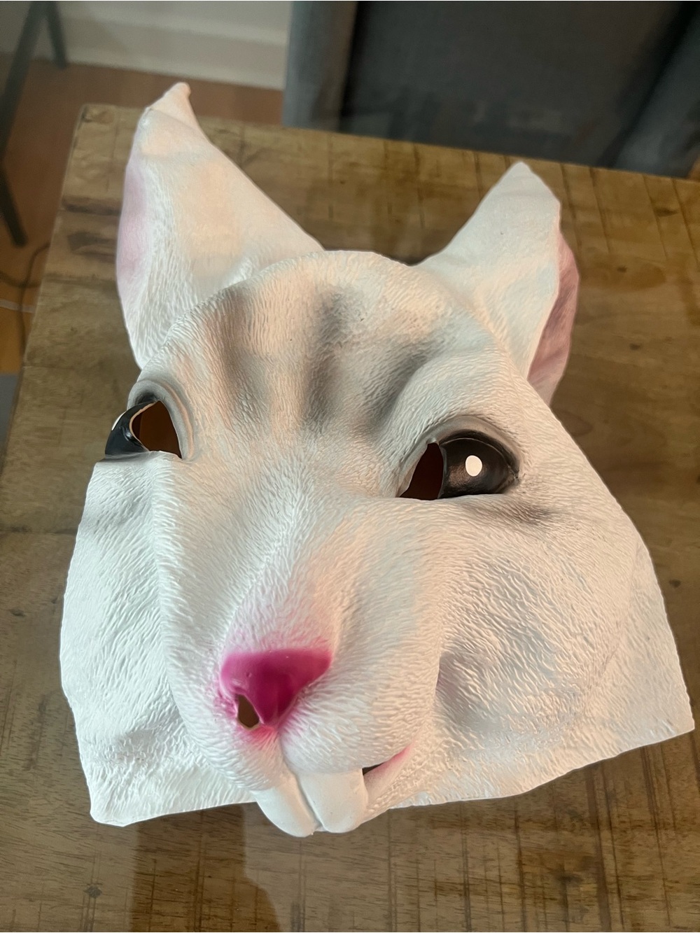 White & Pink rabbit Mask Costume